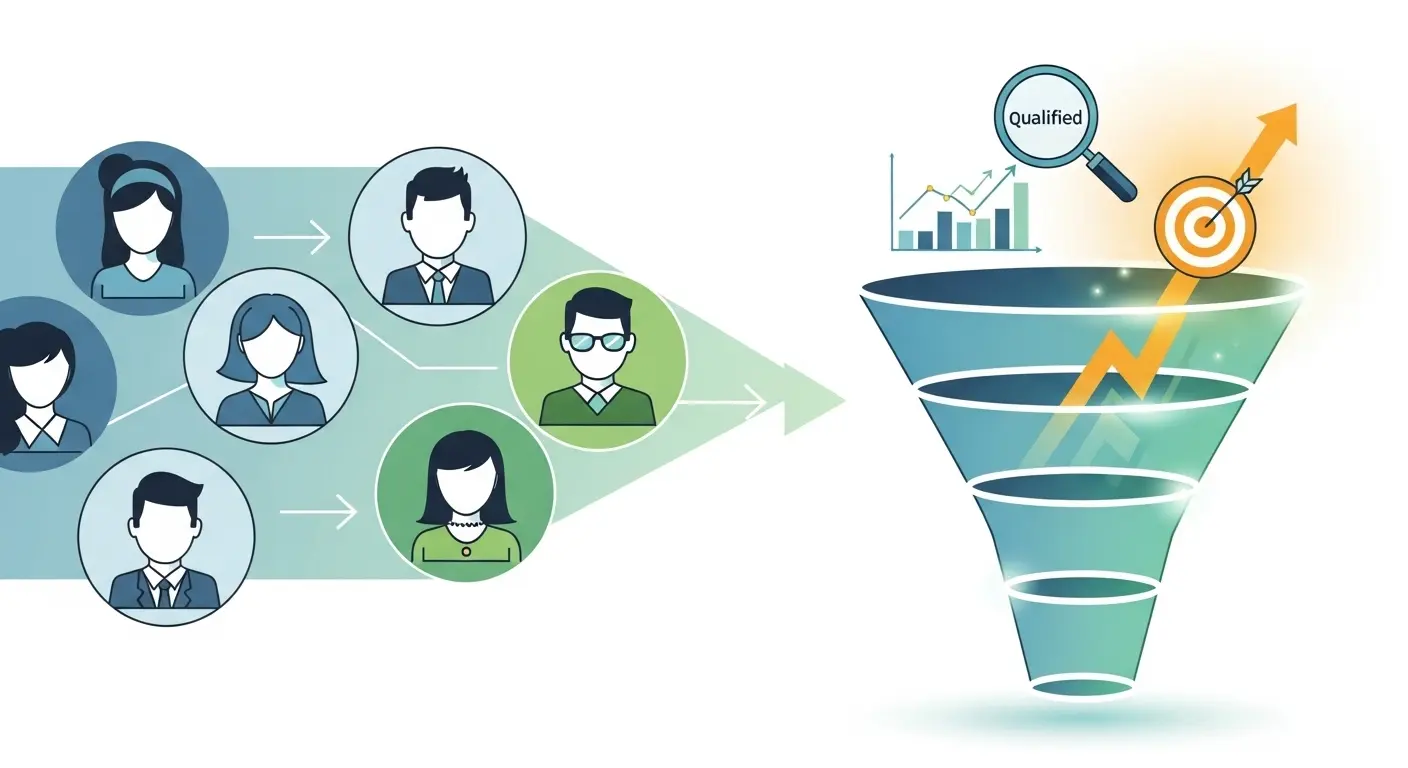 Ilustração de leads qualificados